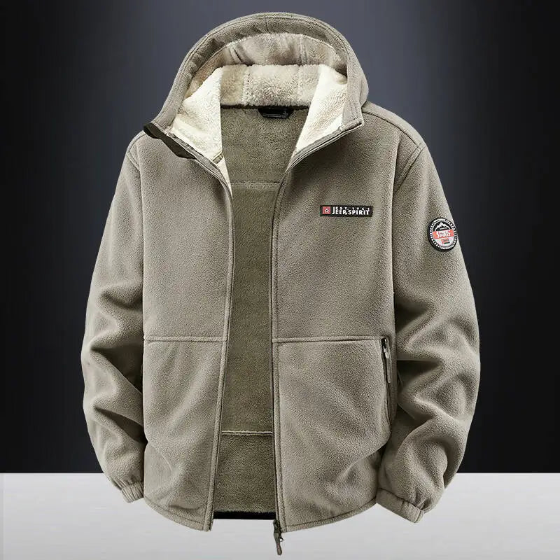 Men’s Outdoor Sport Sweatshirt Jacket – Warm Fleece Liner & Windproof Softshell