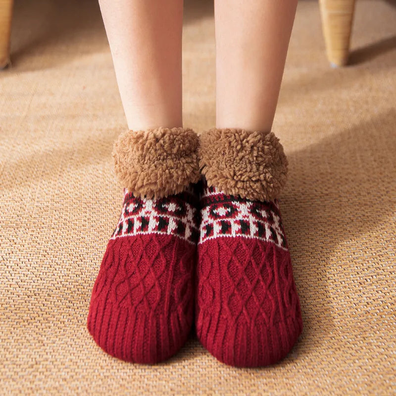 Super Warm Non-Slip Winter Slipper Socks – Fluffy Fleece Home Socks for Men & Women