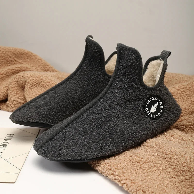 Men's Winter High-Top Plush Slippers – Warm, Lightweight & Non-Slip Indoor Outdoor Shoes