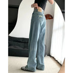 Girls Fashion Baggy High Waist Jeans