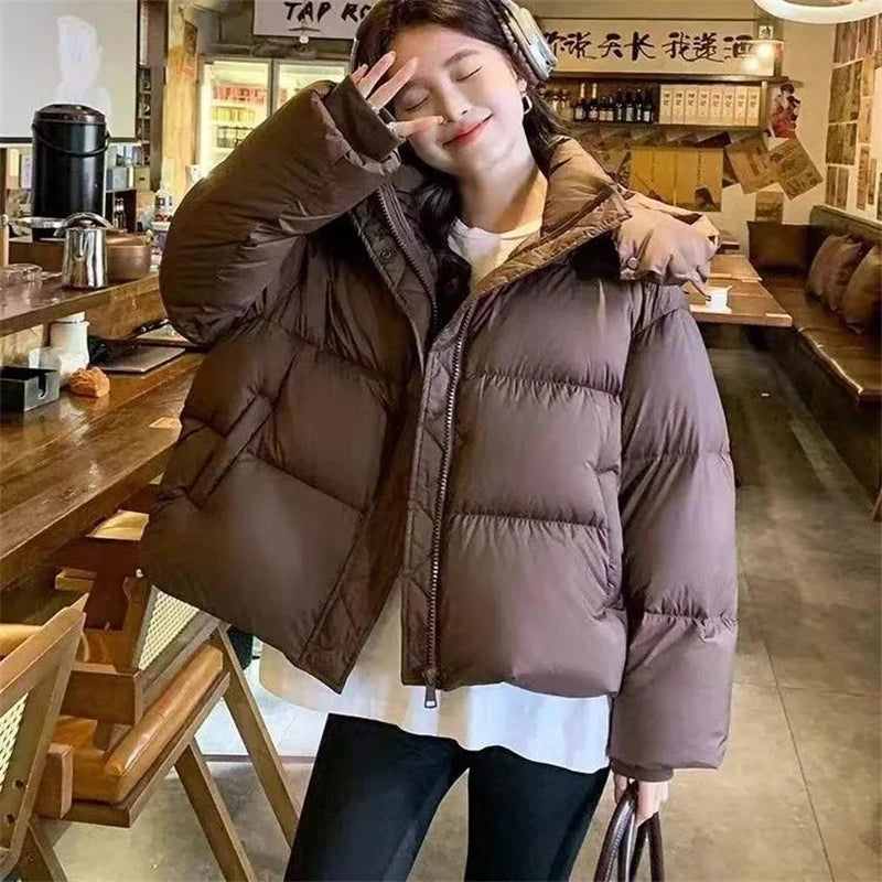 OKXGNZ Women’s Short Parka – Cropped Puffer Jacket with Hood