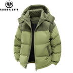 Men’s Autumn Winter Windbreaker Jacket – Warm Casual Parka with Removable Hood & Pockets