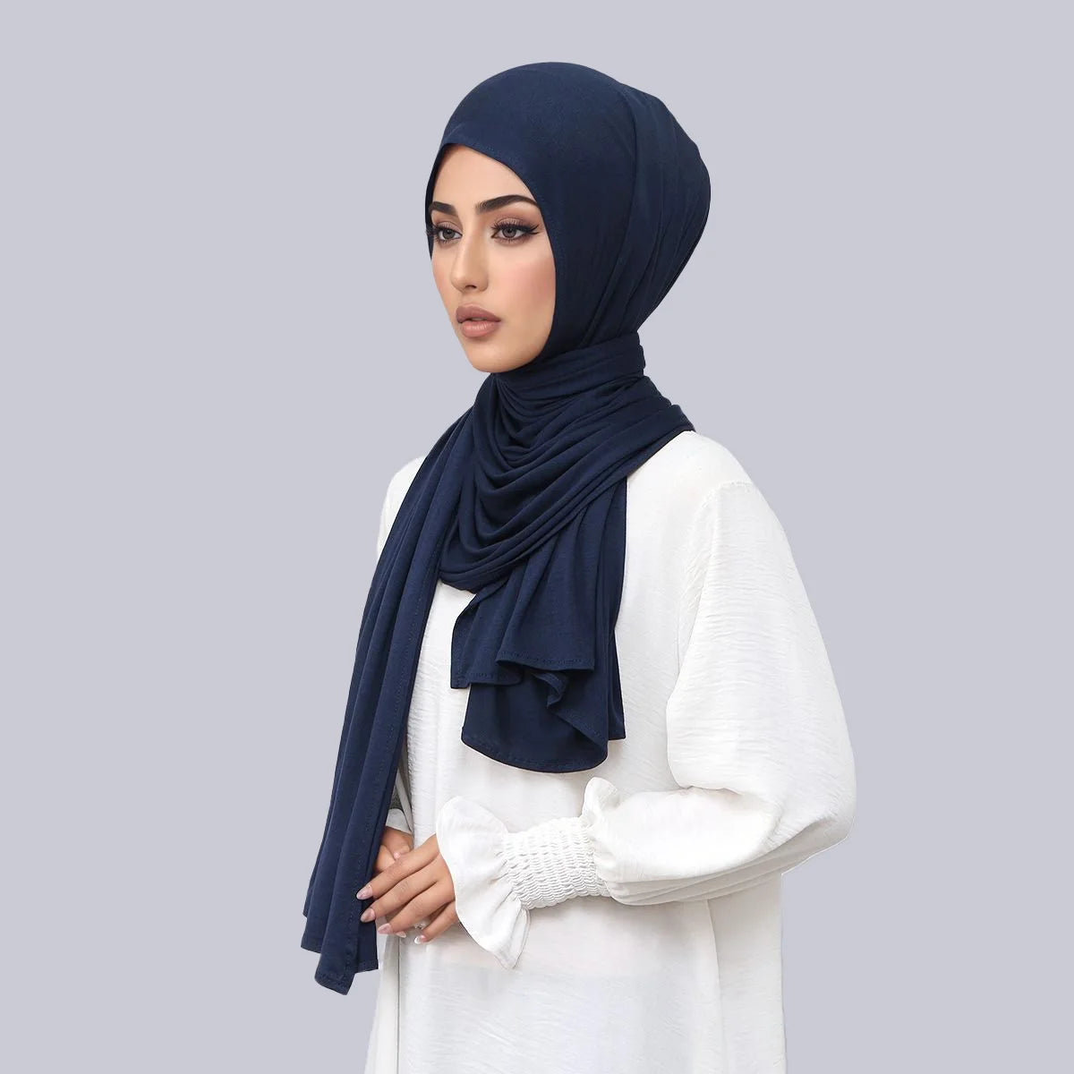 Hijab Instant Musulman pour Femme – Grand Châle en Jersey, Doux et Respirant à Enfiler