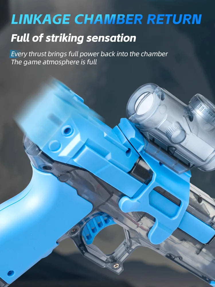 Summer Electric Automatic Water Gun with Flashing Lights & Long-Range Spray