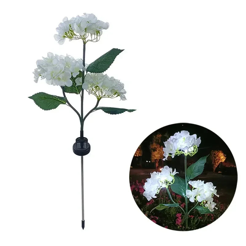 Lampes solaires d'extérieur à 3 têtes pour jardin – Lampe LED florale pour pelouse pour mariage, fête et décoration de vacances