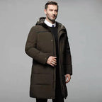 Men’s Long Duck Down Winter Jacket – Warm, Windproof & Stylish
