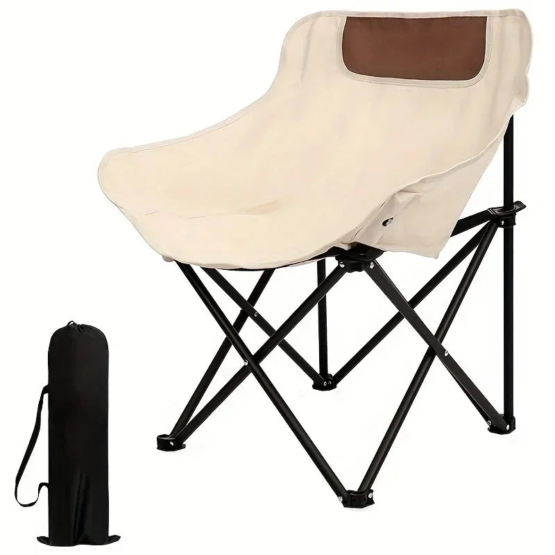 Portable Folding Camping Chair – Ultra-Light Low Back Moon Chair for Outdoor Adventures