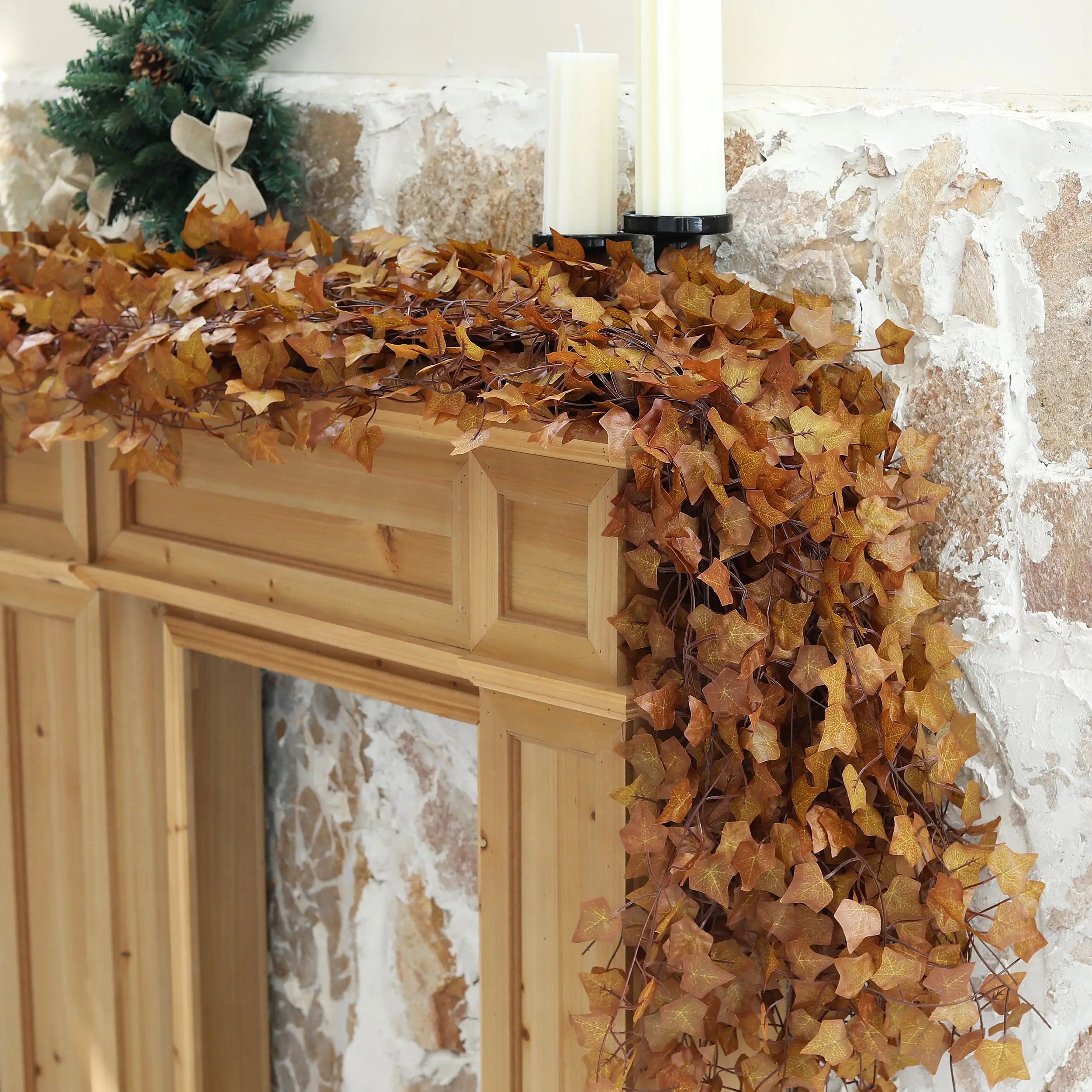 12-Piece Artificial Maple Leaf Garland – Autumn Hanging Vine Décor for Home, Thanksgiving & Seasonal Displays