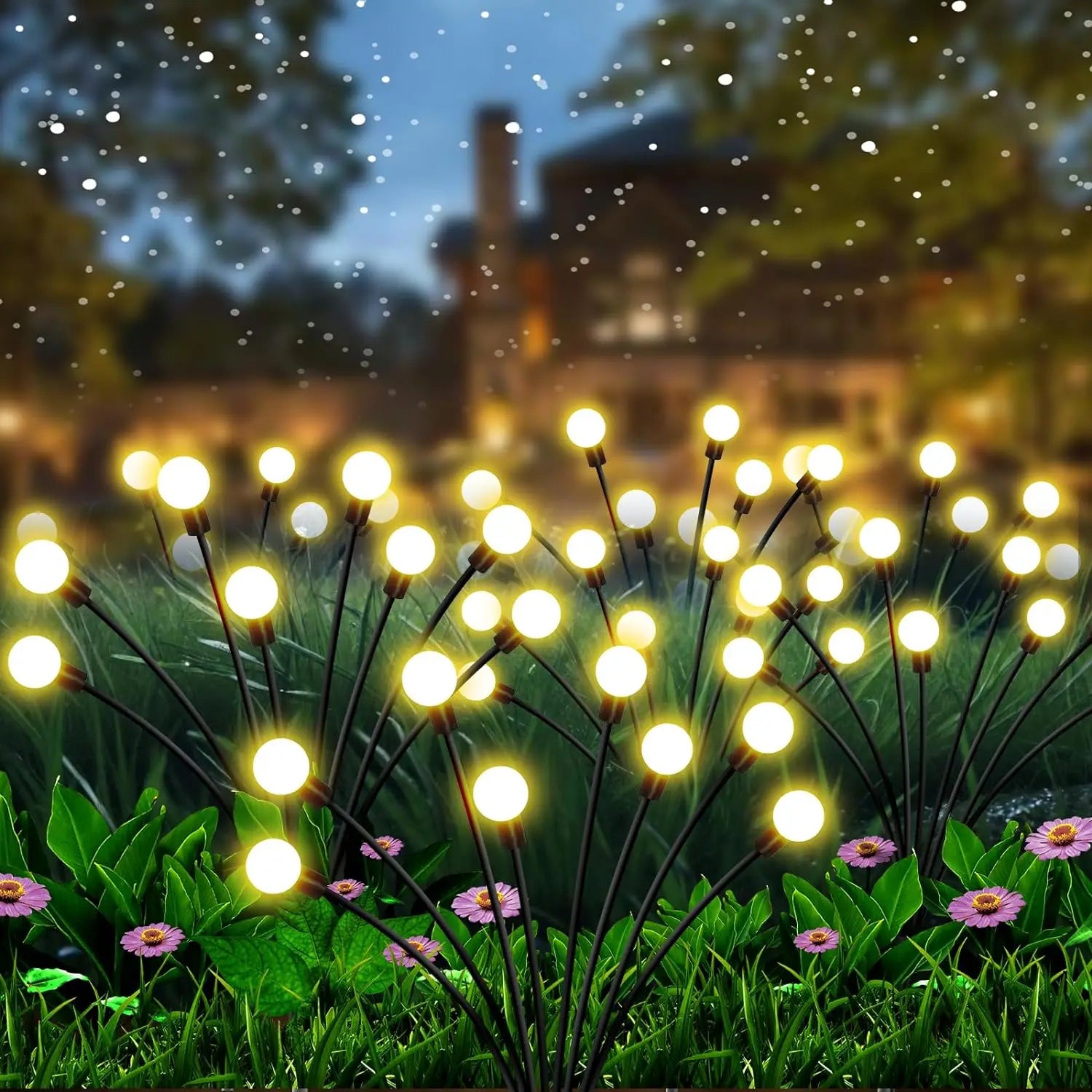 Solar Powered Firefly Waterproof Vibrant Garden Lights