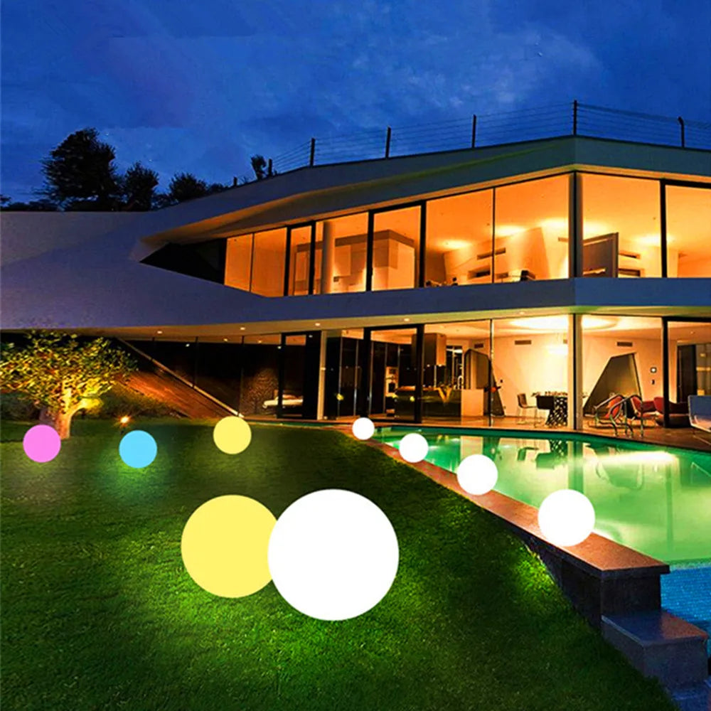 Boule Lumineuse LED Étanche pour Jardin – Lampe d'Extérieur Rechargeable pour Pelouse, Idéale pour Fêtes, Mariages et Décoration de Jardin