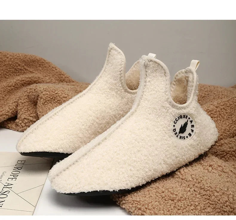 Men's Winter High-Top Plush Slippers – Warm, Lightweight & Non-Slip Indoor Outdoor Shoes