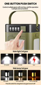 Multifunctional 4-Leaf Foldable Camping Lantern – Solar Rechargeable Outdoor Emergency Light