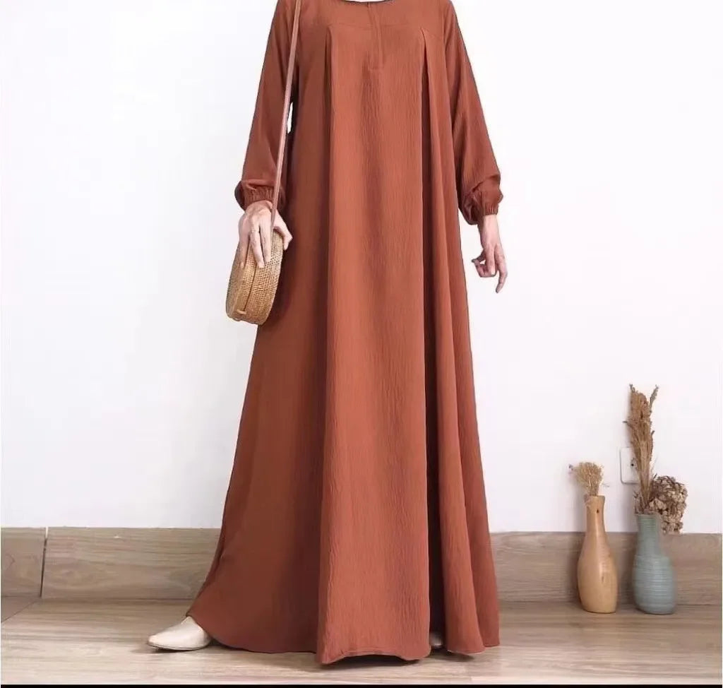 2026 Muslim Modest Abayas for Women Long Sleeve Casual Maxi Dress Ramadan Kaftan Robe Islamic Clothing Eid Party Jalabiya Caftan