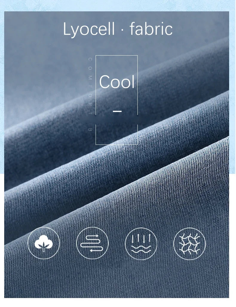 Summer Thin Men’s Jeans – Lyocell Fabric Soft Breathable Straight Denim Pants