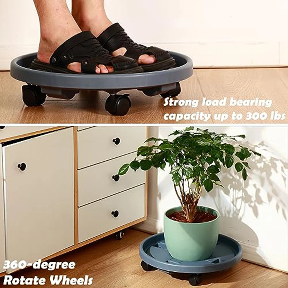 260mm Plant Mover With Wheels Plant Support Roller Universal Flower Pot Wheels Base Movable Tray Plant Stand With Rollers