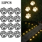 LED Solar Dierenpootafdruk Lampen – Waterdichte Buiten Tuinpad Verlichting (1–12 STUKS)