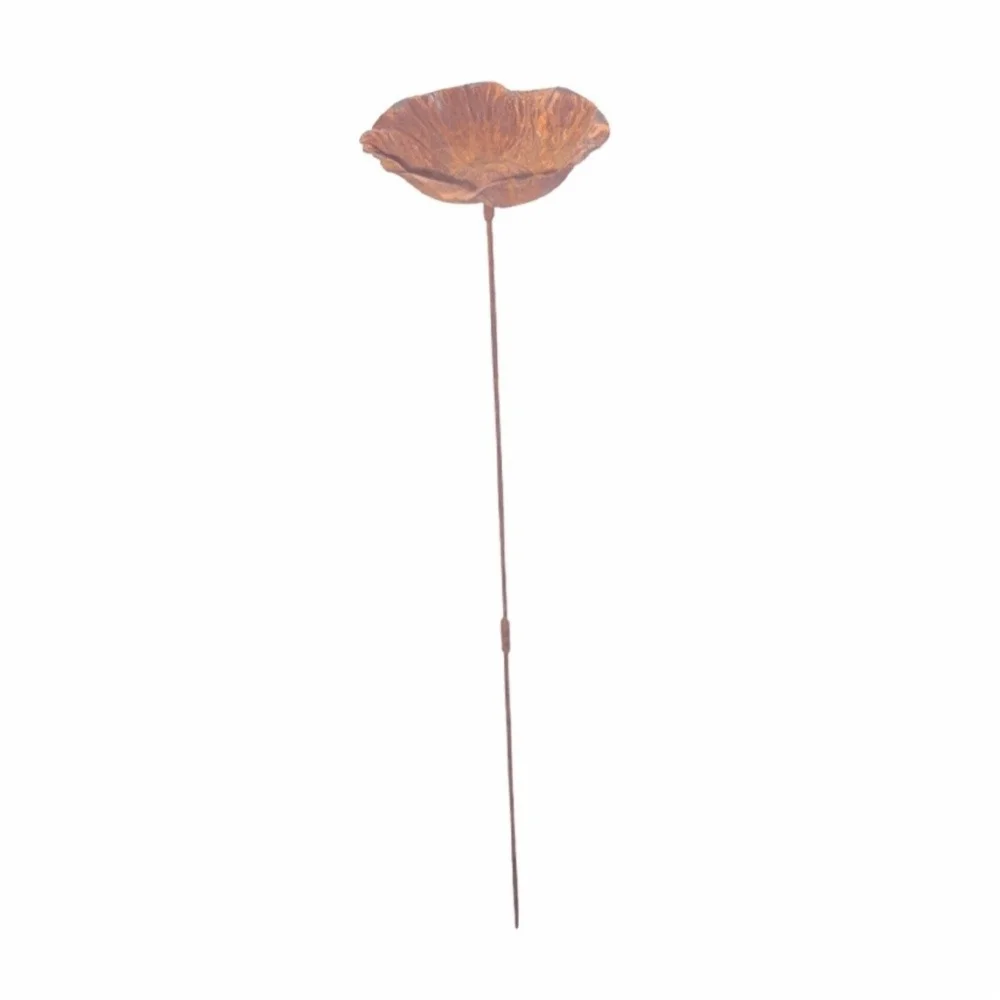 Vintage Flower-Shaped Metal Bird Bath with Garden Stake – Decorative Outdoor Bird Water Bowl for Garden, Lawn & Patio