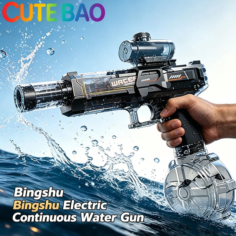 Electric Water Gun Automatic Continuous Firing – Long Range Water Blaster with Lights