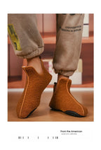 Men's Winter High-Top Plush Slippers – Warm, Lightweight & Non-Slip Indoor Outdoor Shoes