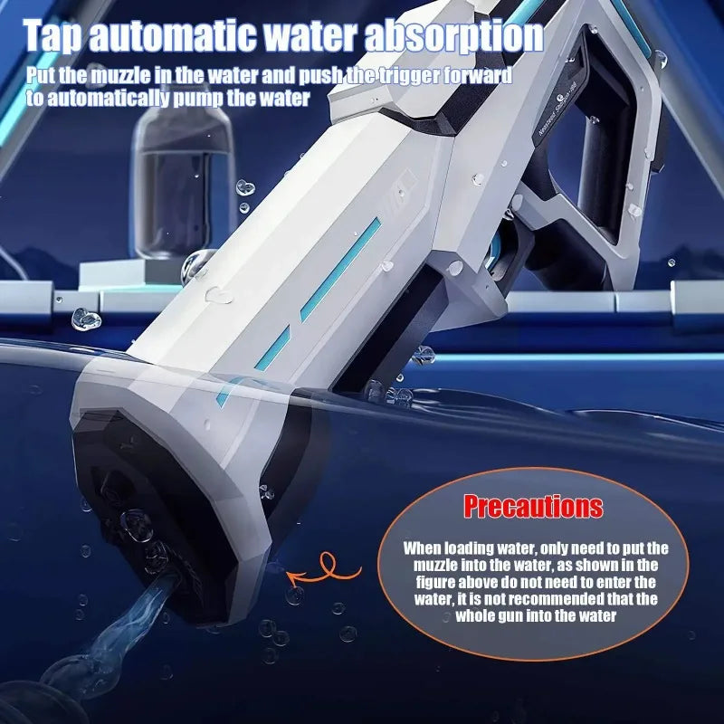 42cm Electric Water Gun – Automatic High-Pressure Water Blaster with Auto Water Absorption for Outdoor Summer Fun
