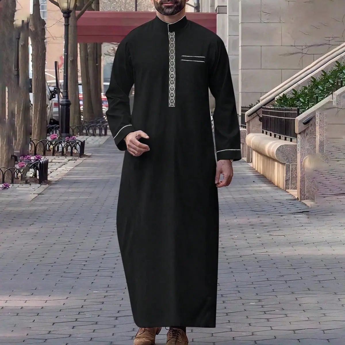 New Men’s Classic Thobe ailored Fit Jubba Thobe for Eid, Majlis & Daily Wear