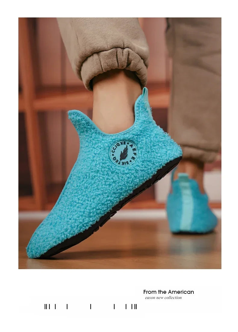 Men's Winter High-Top Plush Slippers – Warm, Lightweight & Non-Slip Indoor Outdoor Shoes
