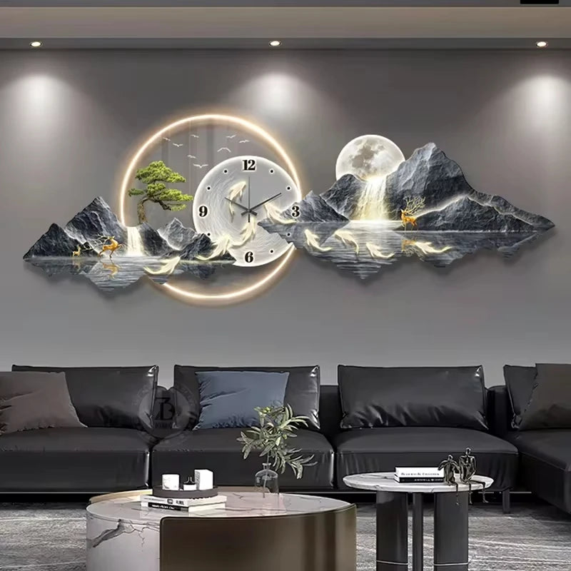 Luxury LED Wall Clock – Silent Nordic Design Minimalist Clock for Living Room & Home Decoration