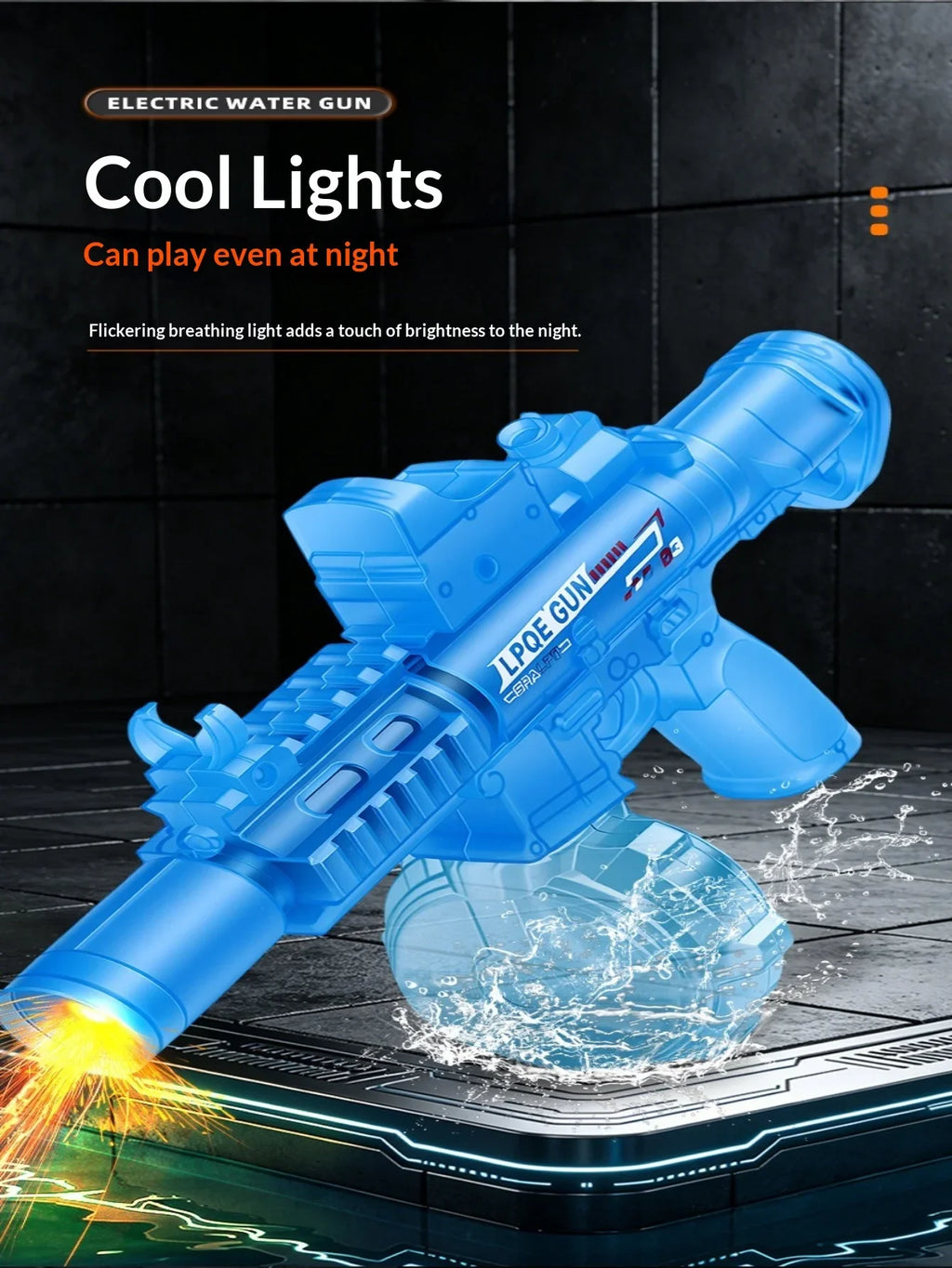 Simulated Recoil Electric Water Gun – Automatic Sensor Lights Water Pistol Toy