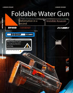 New Folding Electric Water Gun with Flashing Lights – High-Speed Rechargeable Water Blaster