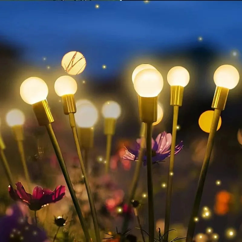 Solar Powered Firefly Waterproof Vibrant Garden Lights