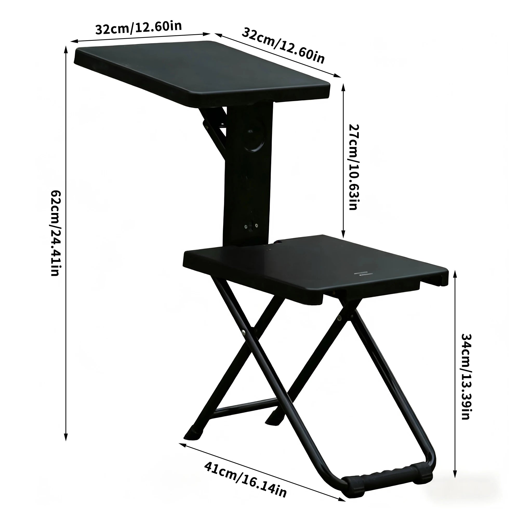 2-in-1 Foldable Seat with Side Table – Heavy Duty Portable Camping & Balcony Chair (150kg Capacity)