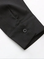 Losse traditionele lange herenjapon in etnische stijl – Zwarte Jubba Thobe met ronde hals voor banket en gebed