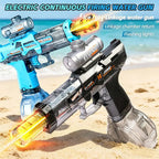 Summer Electric Automatic Water Gun with Flashing Lights & Long-Range Spray