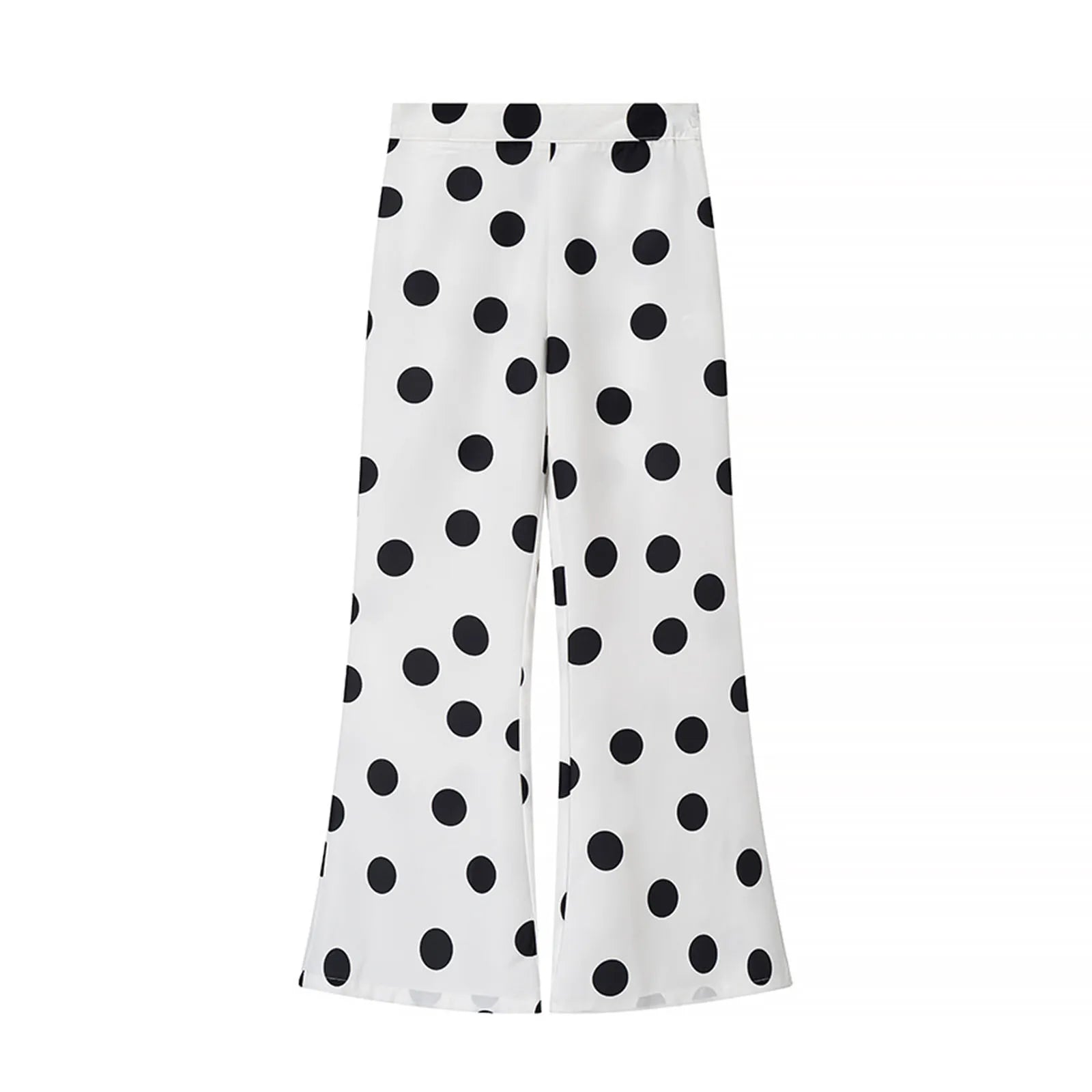 Ensemble deux pièces sans manches et sans dos à pois pour femme – Haut bustier et pantalon évasé taille haute