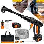 Cordless High Pressure Washer – Portable Car Washer with 2 21V Batteries & 6-in-1 Spray Nozzle