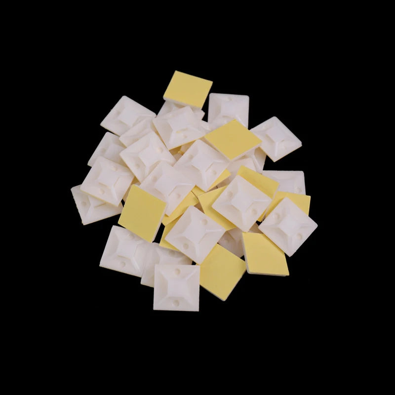10 PCS Self-Adhesive Cable Tie Mounts – Removable Wire Clips for Home, Office & Car