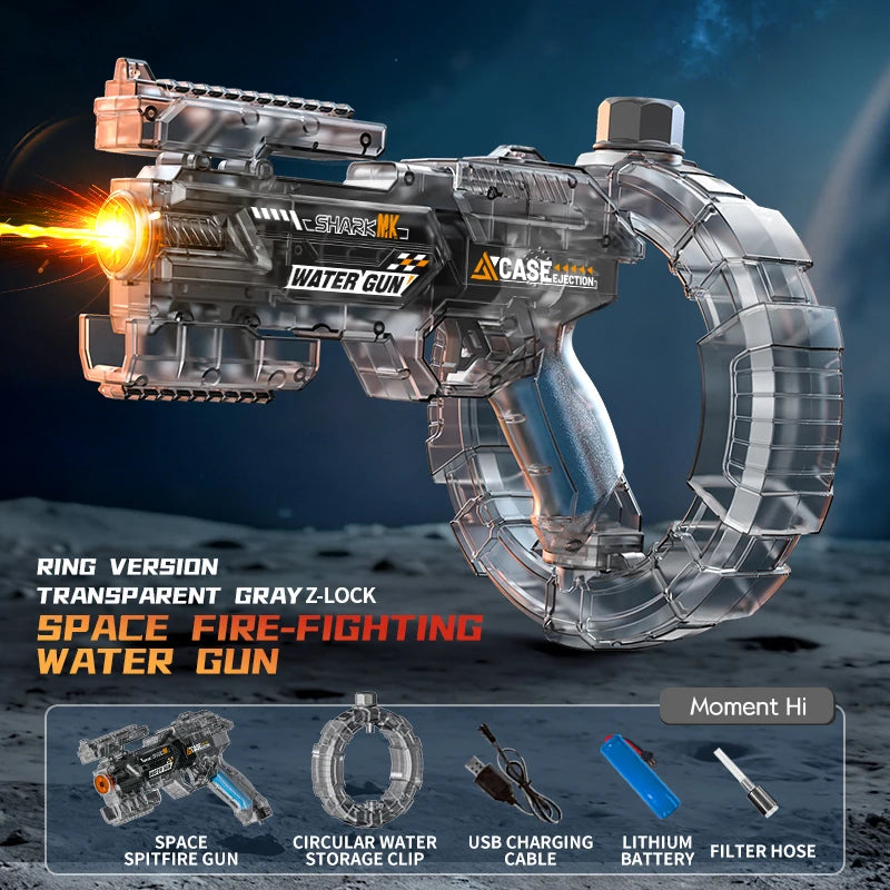 Electric Water Gun Automatic Continuous Firing – Long Range Water Blaster with Lights
