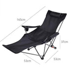Folding Recliner Portable Camping Chair with Adjustable Backrest – Cotton-Filled Seat Outdoor Beach & Fishing Chair