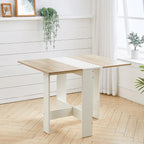 Haodirect Foldable Expandable Wooden Dining Table – Space-Saving Kitchen Table