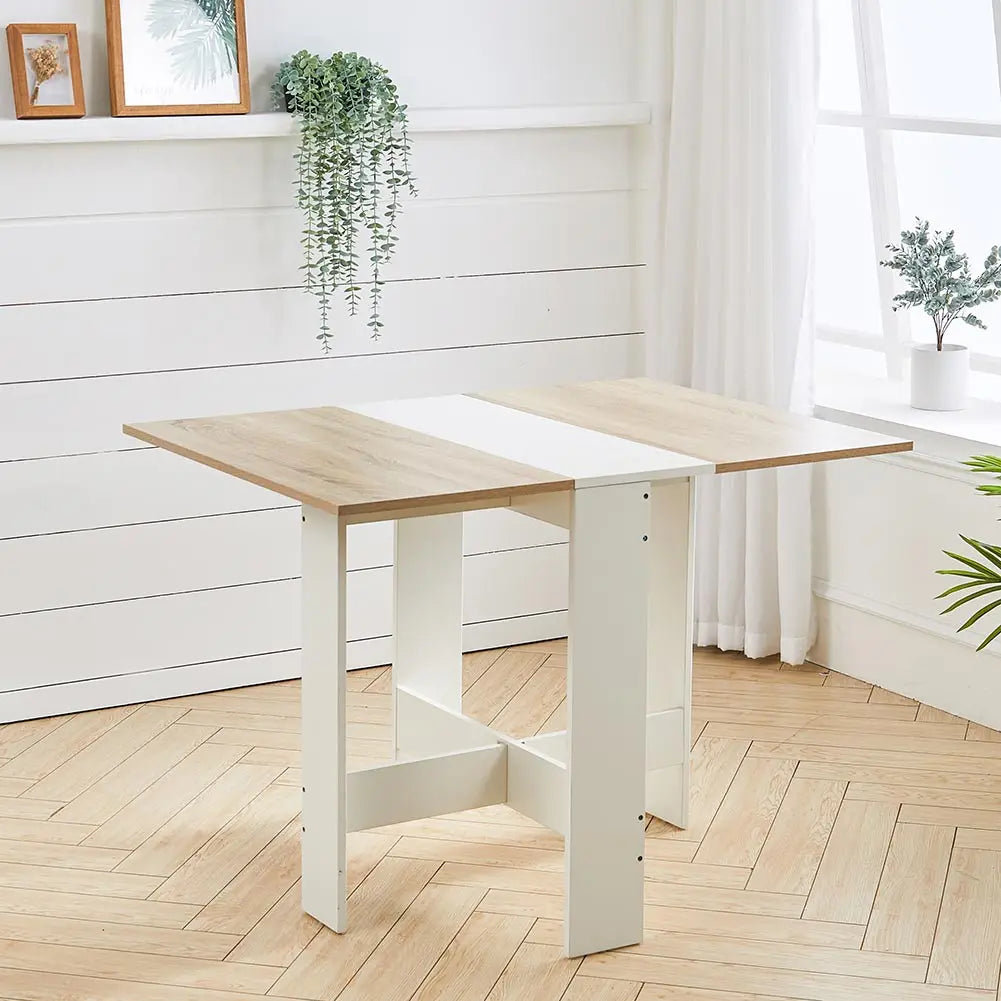 Haodirect Foldable Expandable Wooden Dining Table – Space-Saving Kitchen Table