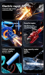 Rotating Spitfire Gatling Electric Water Gun – High-Pressure Continuous Pulse Water Blaster