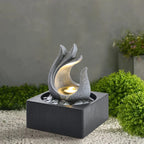 Tabletop Resin Water Fountain with LED Light – Indoor Zen Desk Decor Feature