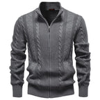 Men’s Woolen Jacket 2025 – European-Style Autumn Winter Knitted Cardigan Coat with Zipper