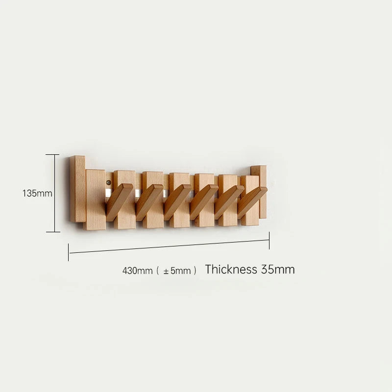Kledinghaak van walnoothout, wandgemonteerd, verborgen decoratiehaak, opvouwbaar, voor slaapkamerkasten, houten wandplank, woondecoratie