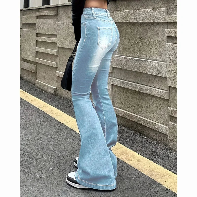 Women’s High Waist Flared Jeans – Stretchy Bootcut Denim Pants