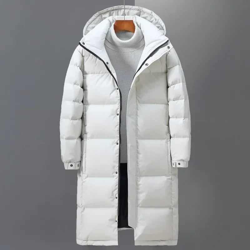 New Winter Men Long Puffer Jacket – Warm & Casual Outdoor Parka