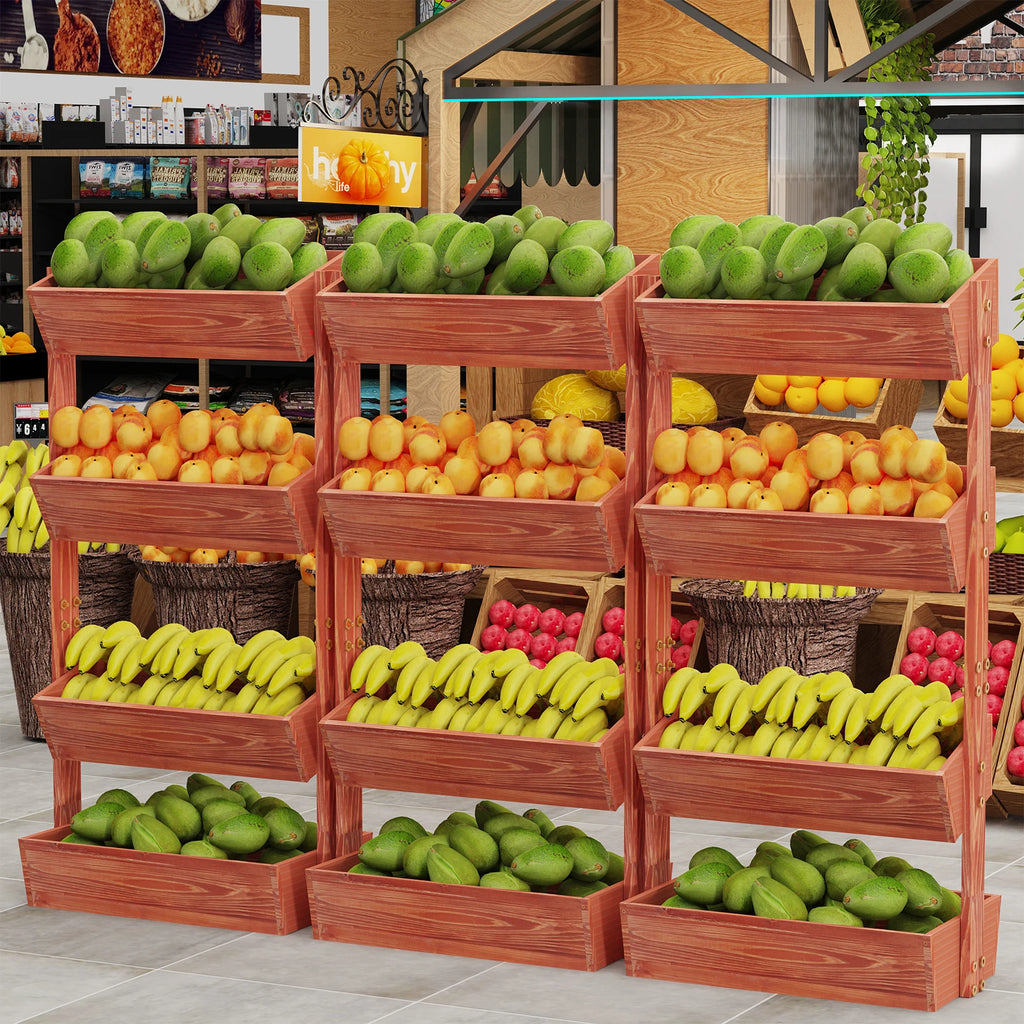 4-Laags Verhoogd Tuinbed, Verticaal Bloempottenrek met Afneembare Ladder en Verstelbare Plank, Houten Verhoogde Plantenstandaard