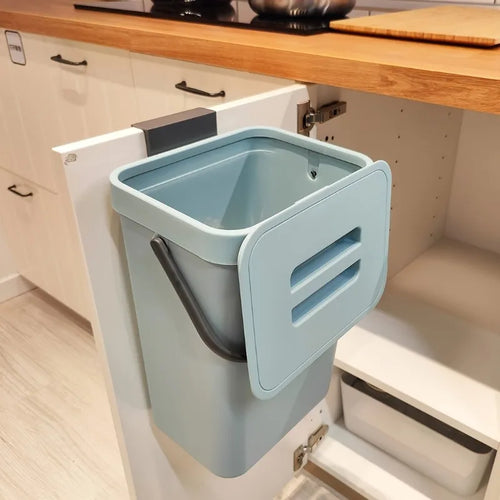 Space-Saving Quiet-Close Trash Can – 3/5L Eco-Friendly Sealed Bin for Kitchen