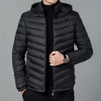 Men’s Winter Down Jacket – Lightweight Warm Puffer Coat with Hood, Casual Padded Parka