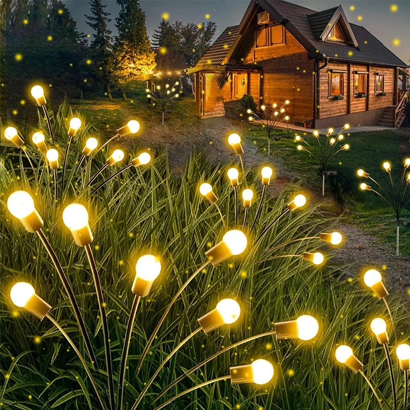 Solar Powered Firefly Waterproof Vibrant Garden Lights